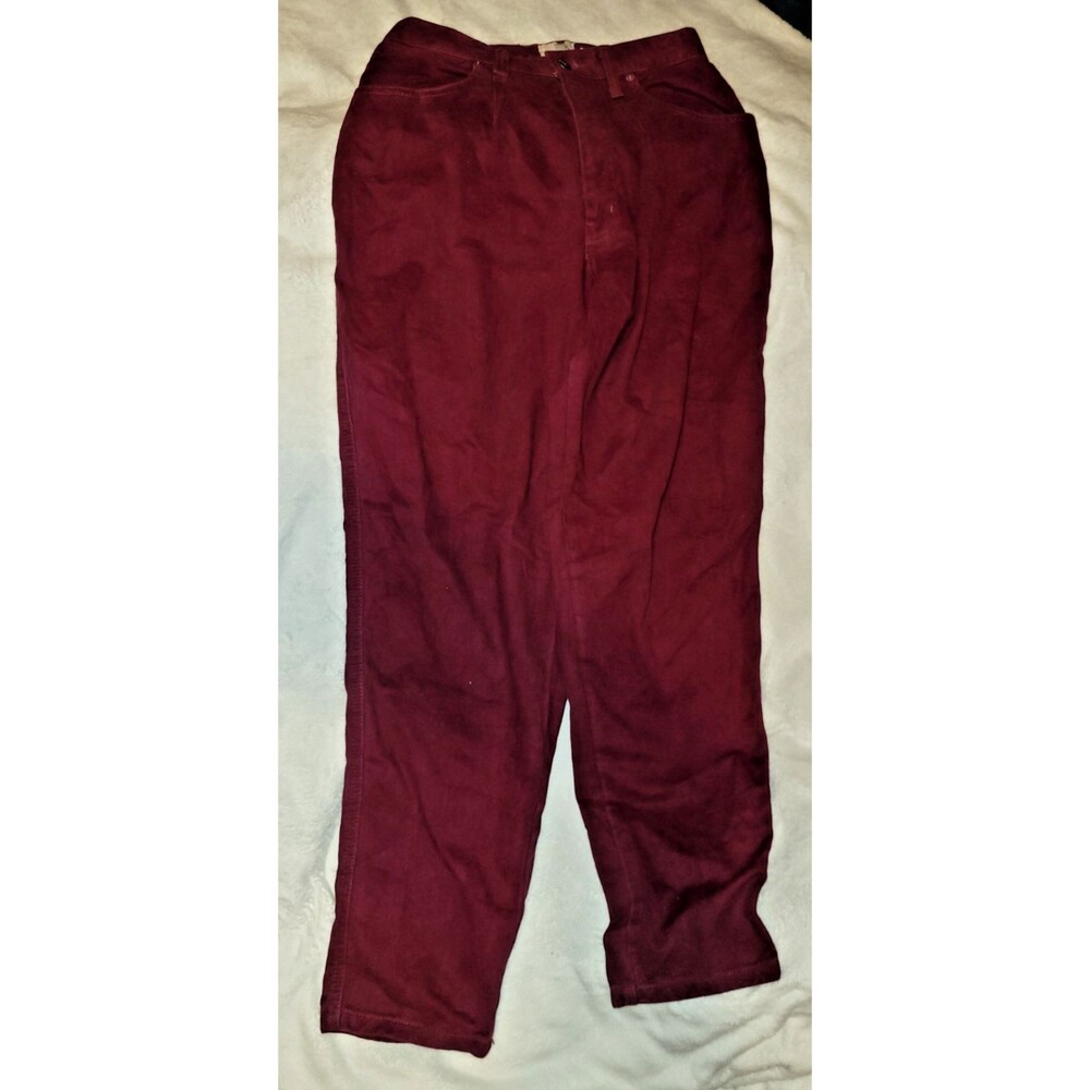 Vintage Sasson High-Waisted Corduroy Pants Women’s Size 12 – Burgundy/Wine